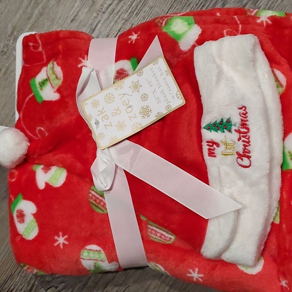 Zak & Zoey My First Christmas Blanket and Santa Hat - Picture 2 of 2